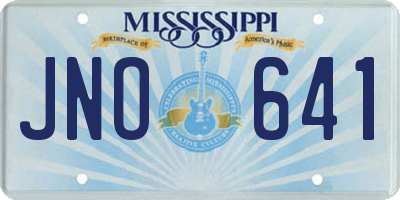 MS license plate JNO641