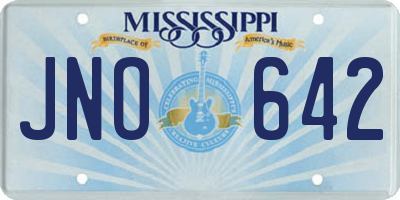MS license plate JNO642