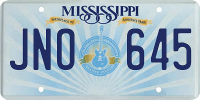 MS license plate JNO645