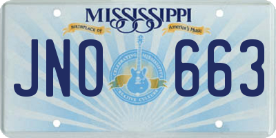 MS license plate JNO663