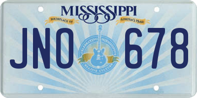 MS license plate JNO678