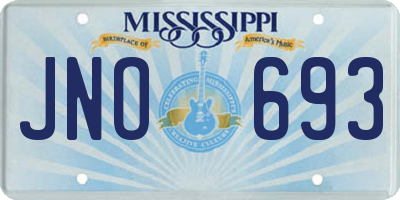MS license plate JNO693
