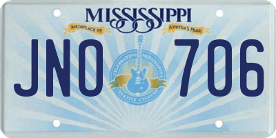 MS license plate JNO706