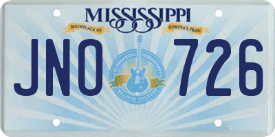 MS license plate JNO726
