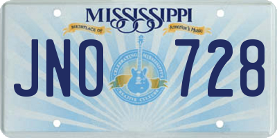 MS license plate JNO728