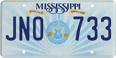 MS license plate JNO733