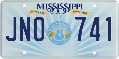 MS license plate JNO741