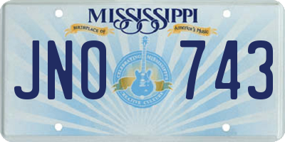 MS license plate JNO743