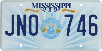 MS license plate JNO746