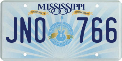 MS license plate JNO766