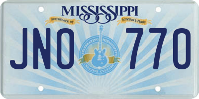 MS license plate JNO770