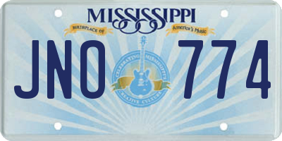 MS license plate JNO774
