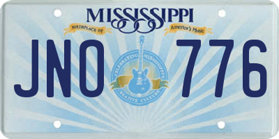 MS license plate JNO776