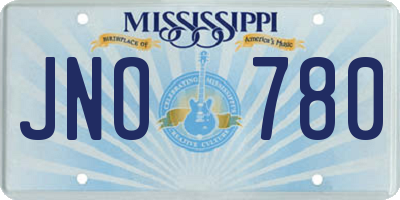 MS license plate JNO780