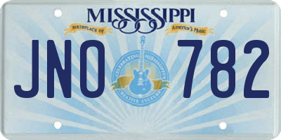 MS license plate JNO782