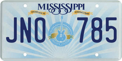MS license plate JNO785