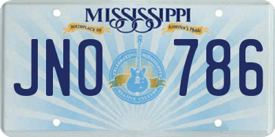 MS license plate JNO786