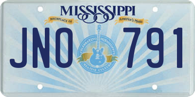 MS license plate JNO791