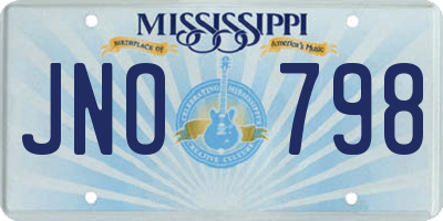 MS license plate JNO798