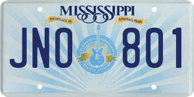MS license plate JNO801