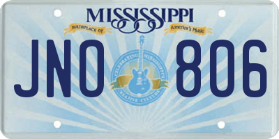 MS license plate JNO806