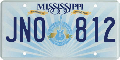 MS license plate JNO812