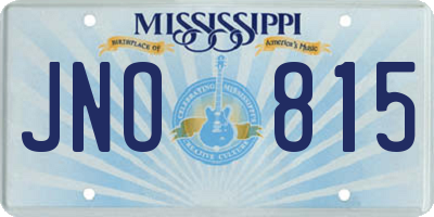 MS license plate JNO815