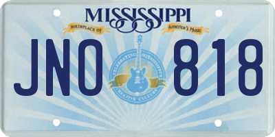 MS license plate JNO818