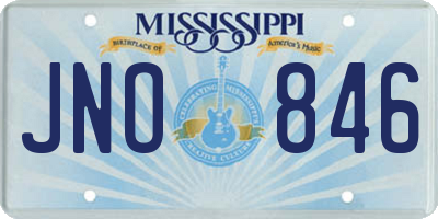 MS license plate JNO846