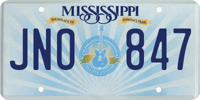 MS license plate JNO847