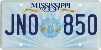 MS license plate JNO850