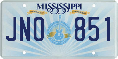 MS license plate JNO851
