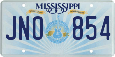 MS license plate JNO854