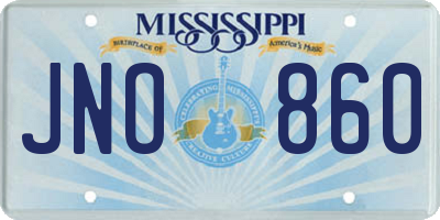 MS license plate JNO860