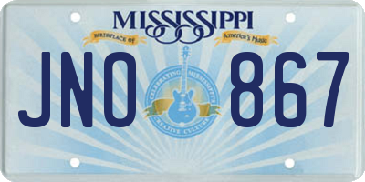MS license plate JNO867