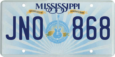 MS license plate JNO868