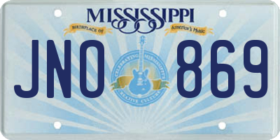 MS license plate JNO869