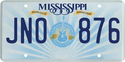 MS license plate JNO876