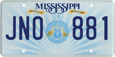 MS license plate JNO881