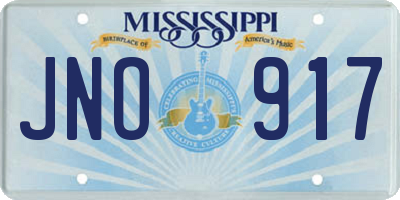 MS license plate JNO917