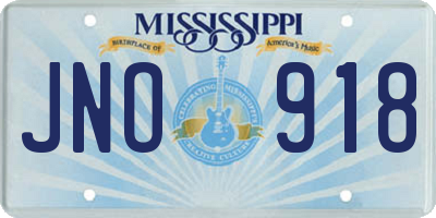 MS license plate JNO918