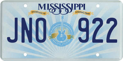 MS license plate JNO922