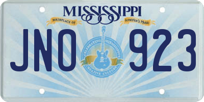 MS license plate JNO923