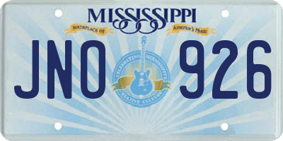 MS license plate JNO926
