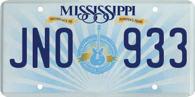 MS license plate JNO933