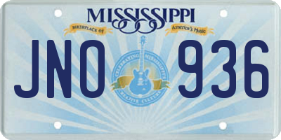 MS license plate JNO936