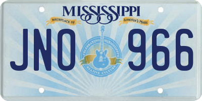 MS license plate JNO966