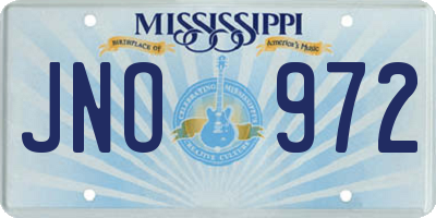 MS license plate JNO972