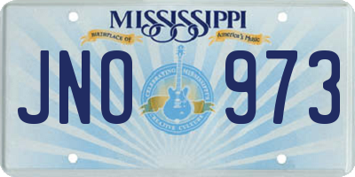 MS license plate JNO973
