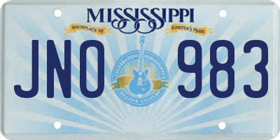 MS license plate JNO983